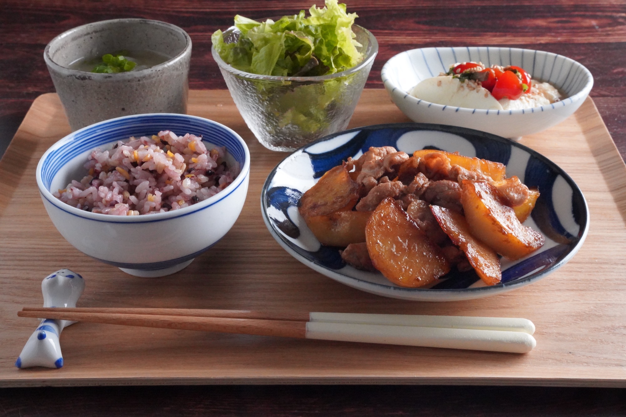 じゃがいもと豚のしょうが焼き献立まとめ