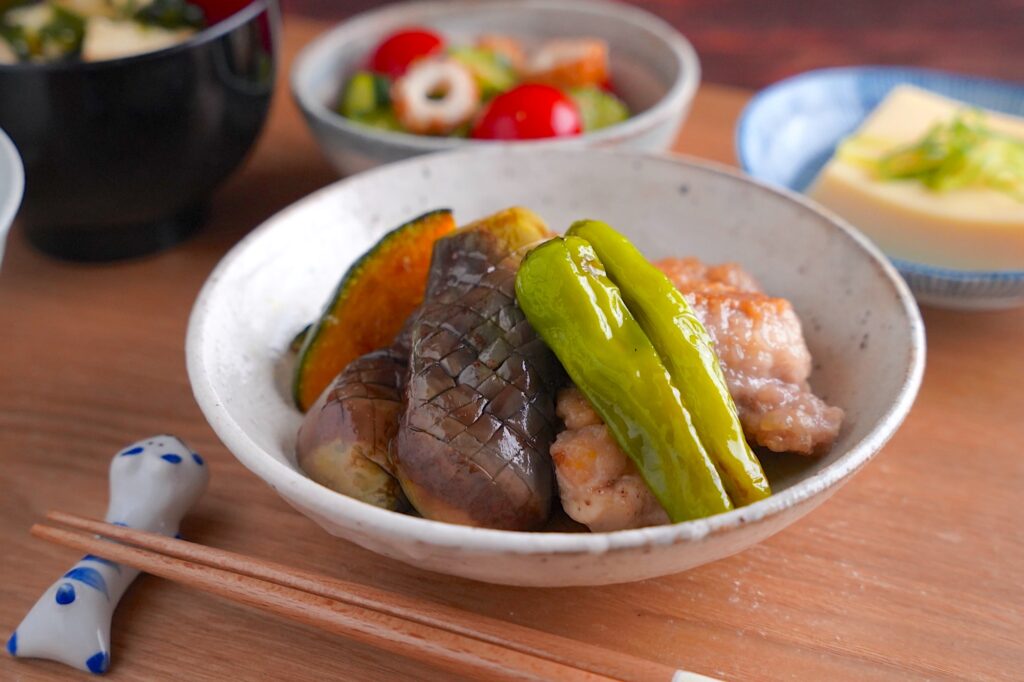 鶏と夏野菜の焼き浸し献立