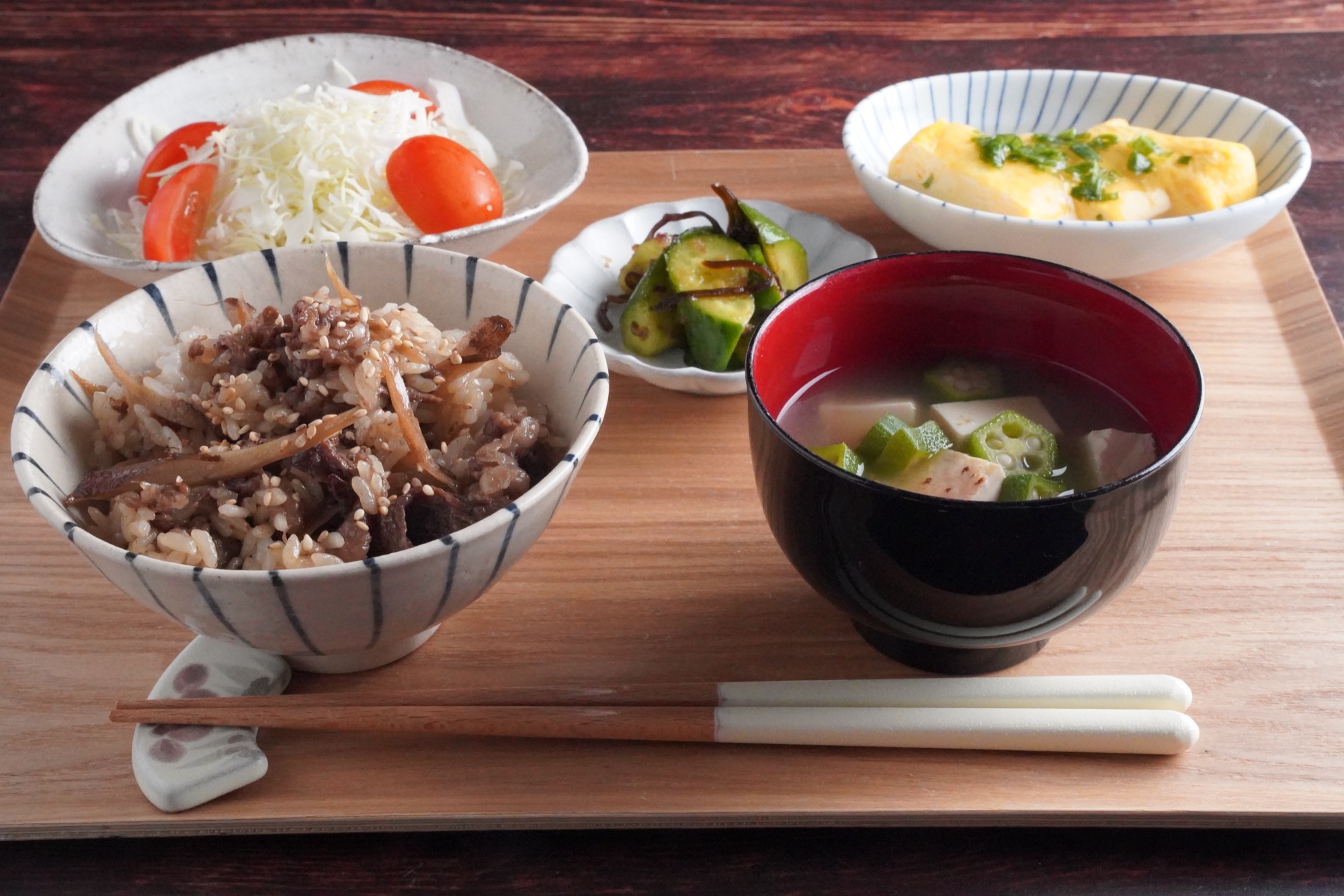 牛ごぼうの混ぜごはん献立まとめ